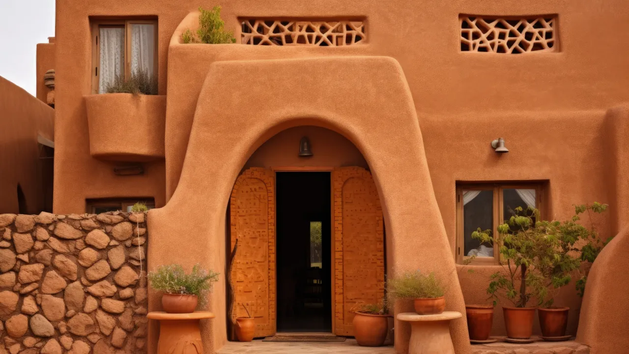 Mud house wall techniques: adobe, cob, rammed earth and wattle-and-daub (commissioned illustration, non-stock; no AD Studio 9 mud project implied)
